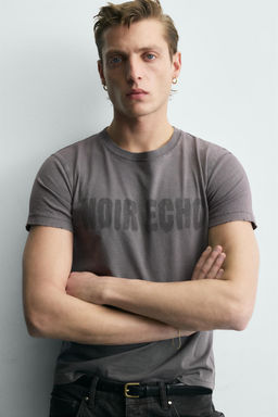 WASHED SLOGAN T-SHIRT - Zara фото 12