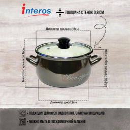 Металлик Кастрюля 2,1 арт.2234A /INTEROS/  фото 6