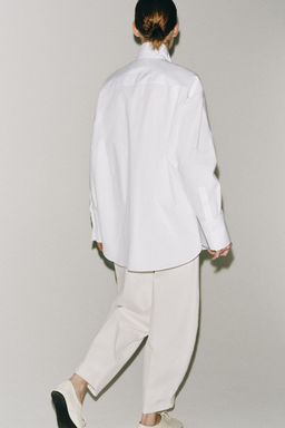 CAMISA POPEL?N BOTONES ZW COLLECTION / Blanco - Zara фото 6