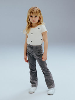 Beli Lastikli Basic K?z Bebek Tayt Pantolon