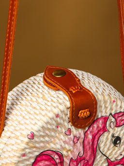 Сумка плетёная ротанг «Единорог», 15×6×60 см