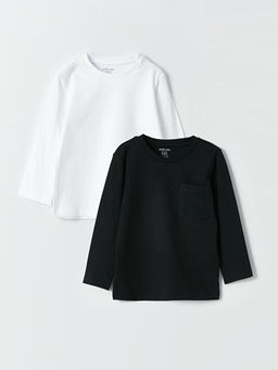 Bisiklet Yaka Uzun Kollu Basic Erkek Bebek Ti??rt 2li