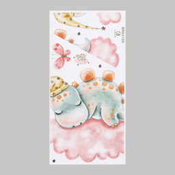 Наклейка интерьерная цветная «Малыш-стегозавр на облаке», пластик, 30×60 см