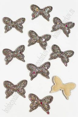 Патч 3D с блестками "Бабочка" 4*3 см (20 шт) SF-3162, разноцветный №2