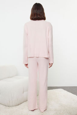 Trendyolmilla Pembe F?rcal? Soft Fitilli H?rka Orme Pijama Tak?m? THMAW25PT00074 фото 12