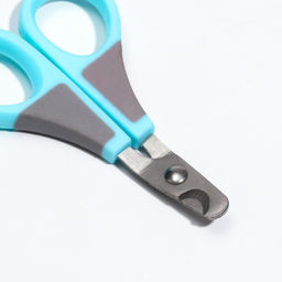 Ножницы-когтерезы изогнутые, отверстие 7 мм, голубые с серым - Пижон фото 2