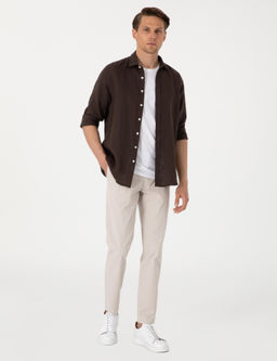 Bej Ex. Slim Fit Kuma_ Pantolon