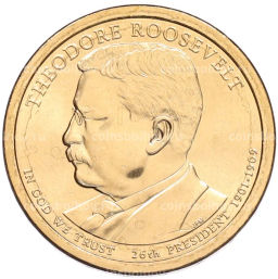 Монета 1 доллар 2013 года (D) США 26-й президент США Теодор Рузвельт