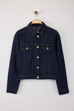 Kahverengi C?kar?labilir Pelerinli Denim Panco Ceket TWOAW26CE00001 - Trendyolmilla фото 7