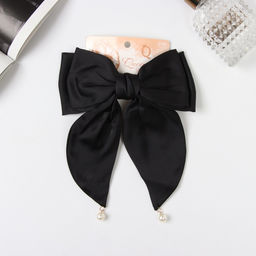 Цена за 2 шт. Заколка - автомат для волос «Джулия», двойной бант, 18×15 см, чёрная