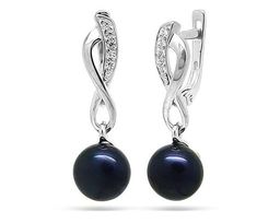 Серьги из серебра жемчуг, см028ч