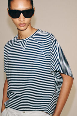 CAMISETA OVERSIZED RAYAS / Azules - Zara фото 2