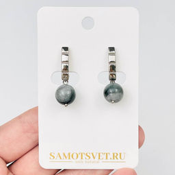 Серьги из камня Соколиный глаз