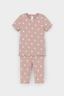 Crockid _ К 1632-1/кофейный,маленькие яблочки пижама для дев