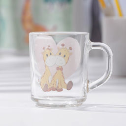 Кружка Доляна Жирафы, 250 мл, стекло, прозрачная фото 2