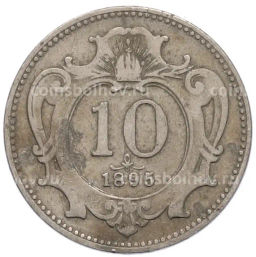 Монета 10 геллеров 1895 года Австрия