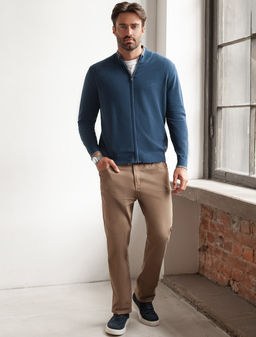 Кардиган на молнии из хлопка с нейлоном - Vilatte фото 5