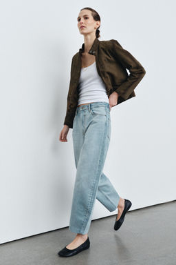 JEANS ZW COLLECTION BARREL TIRO ALTO / Azul claro - Zara фото 4