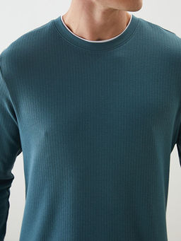 Bisiklet Yaka Uzun Kollu Erkek Sweatshirt