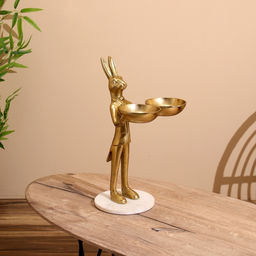 Конфетница двойная «Кролик угощает», 19×26×48 см, алюминий