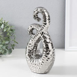 Фигурка керамика «Абстракция. Щупальца», серебро, 12.5×7×25 см