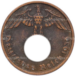 Монета 1 рейхспфенниг 1939 года B Германия