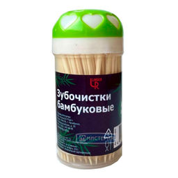 Зубочистка бамбук в бан.цв.крышка (200/240)