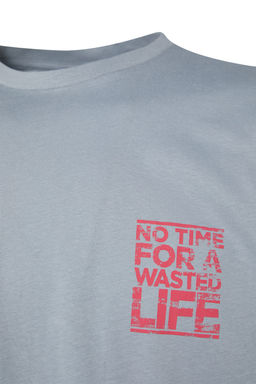 TRENDYOL MAN Gri Oversize/Genis Kesim Bisiklet Yaka Yaz? Bask?l? %100 Pamuklu T-Shirt TMNSS21TS1685 - Trendyolmilla фото 19