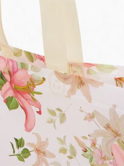 Цена за 2 шт. Сумка хозяйственная без застёжки, с цветочным принтом, 32×10×26 см, белая