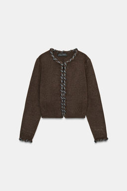 CARDIGAN WITH INTERWOVEN TRIMS - Zara фото 6