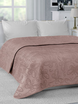 Покрывало DeN Бабочки двуст. 240x240 бежевый полиэстер