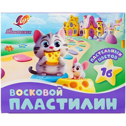 Пластилин классический Луч ФАНТАЗИЯ 16 цветов пастель 240 г ассорти, со стеком
