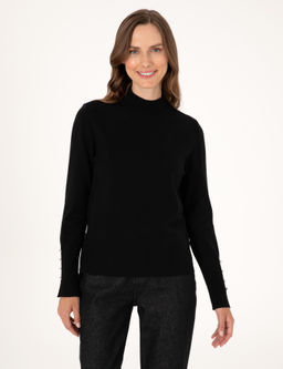 Siyah Slim Fit Basic Kazak