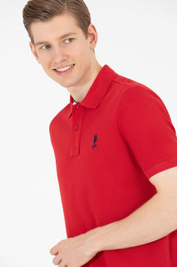 Мужская классическая красная футболка с воротником поло Basic - U.s. polo assn фото 2
