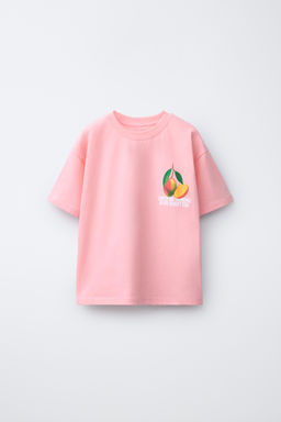 CAMISETA ESTAMPADO / Rosa / Blanco