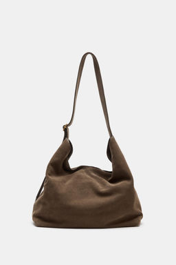 MAXI LEATHER BUCKET BAG WITH RING DETAIL - Zara фото 3