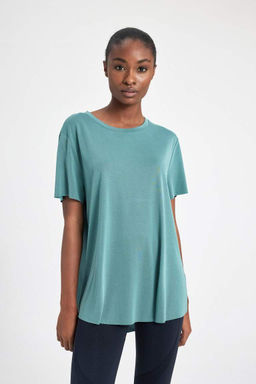 DeFactoFit Oversize-футболка премиум-класса для спортсменов с круглым вырезом и короткими рукавами  фото 7