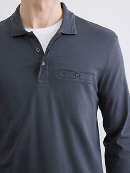 Polo Yaka Uzun Kollu Erkek Ti??rt