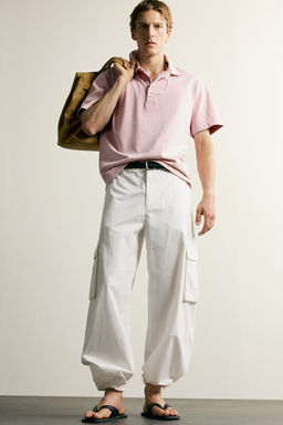 POLO ESTRUCTURA REGULAR FIT / Rosa / Blanco - Zara фото 6