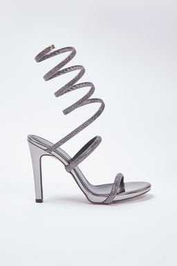 Trendyolmilla Shoes Antrasit Tasl? Bilegi Saran Abiye Sarmal Kad?n Topuklu Sandalet TAKSS25TO00085  фото 5