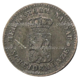 Монета 1 крейцер 1861 года Германские государства Нассау