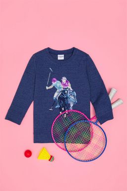 U. S. Polo Assn / Детский синий свитшот с круглым вырезом
