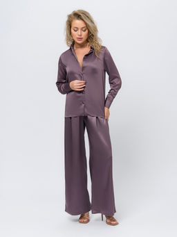 Рубашка шоколадного цвета с длинными рукавами - 1001dress фото 3