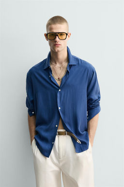CAMISA RELAXED FIT FLUIDA / Azul?n - Zara фото 2