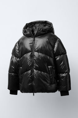 WATER-REPELLENT QUILTED COAT WITH HOODIE - Zara фото 2