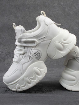 03-9D-1 WHITE Кроссовки женские (натуральная кожа, искусственная кожа)