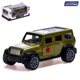 Машина металлическая Армия, 1:48, инерция, открываются двери, цвет зелёный