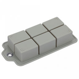 Форма для льда "Linea Silicone" 21х10,3x4,6см, 6 ячеек, силикон, серый, "Regent" (Китай)