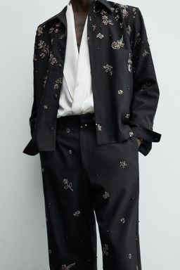 LIMITED EDITION RELAXED FIT SEQUIN TROUSERS - Zara фото 5