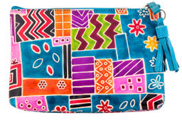 Косметичка натуральная кожа ручной принт №473/2/1